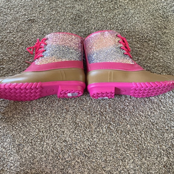 Women’s fabkids duck boots lined pink brown and sequins super cute - Picture 3 of 3